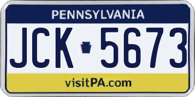 PA license plate JCK5673