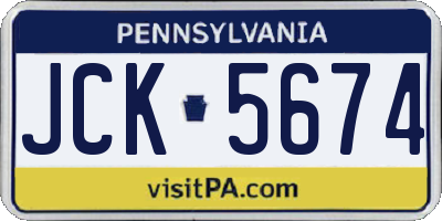 PA license plate JCK5674