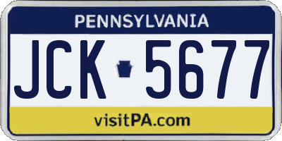 PA license plate JCK5677