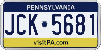 PA license plate JCK5681