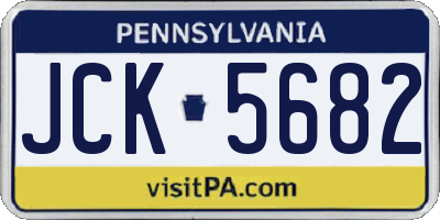 PA license plate JCK5682
