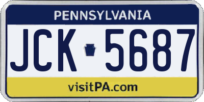 PA license plate JCK5687