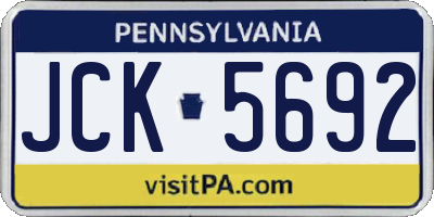 PA license plate JCK5692