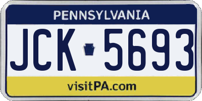 PA license plate JCK5693