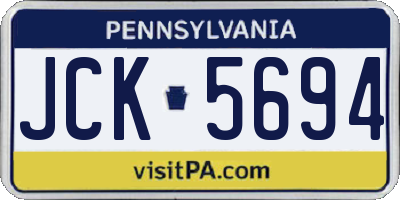 PA license plate JCK5694