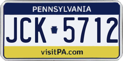 PA license plate JCK5712