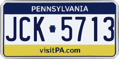 PA license plate JCK5713