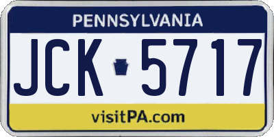 PA license plate JCK5717