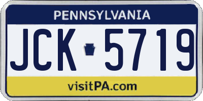 PA license plate JCK5719