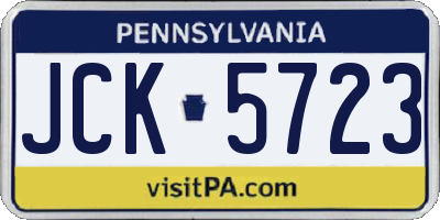 PA license plate JCK5723