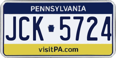 PA license plate JCK5724