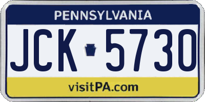 PA license plate JCK5730