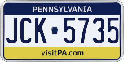 PA license plate JCK5735