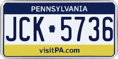 PA license plate JCK5736