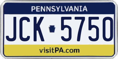 PA license plate JCK5750
