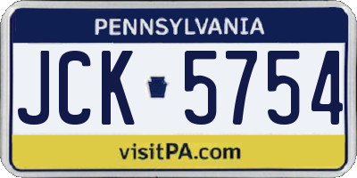 PA license plate JCK5754