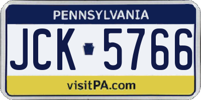 PA license plate JCK5766