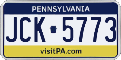 PA license plate JCK5773