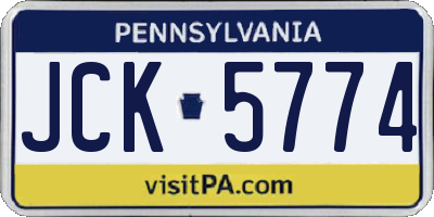 PA license plate JCK5774