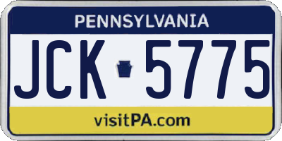 PA license plate JCK5775