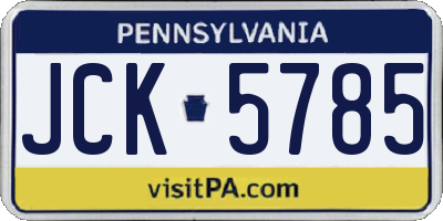 PA license plate JCK5785