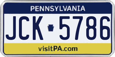 PA license plate JCK5786