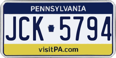 PA license plate JCK5794