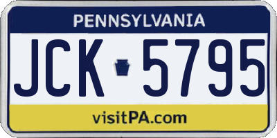 PA license plate JCK5795