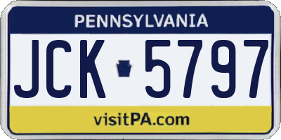 PA license plate JCK5797