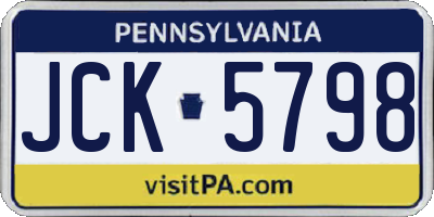 PA license plate JCK5798