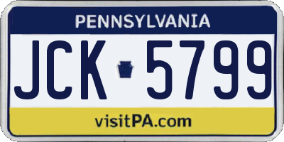 PA license plate JCK5799