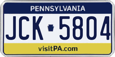 PA license plate JCK5804