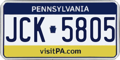 PA license plate JCK5805