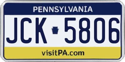 PA license plate JCK5806