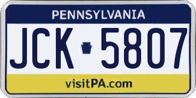 PA license plate JCK5807