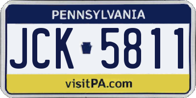 PA license plate JCK5811