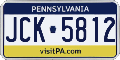 PA license plate JCK5812