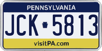 PA license plate JCK5813