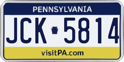 PA license plate JCK5814