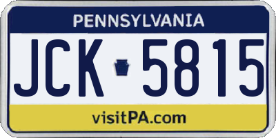 PA license plate JCK5815