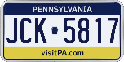 PA license plate JCK5817