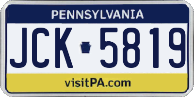 PA license plate JCK5819