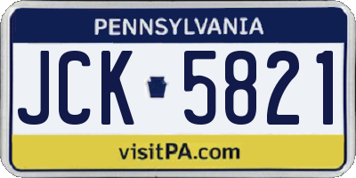 PA license plate JCK5821