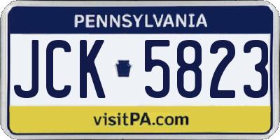 PA license plate JCK5823
