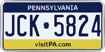 PA license plate JCK5824