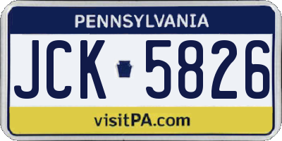 PA license plate JCK5826