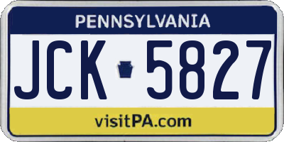 PA license plate JCK5827