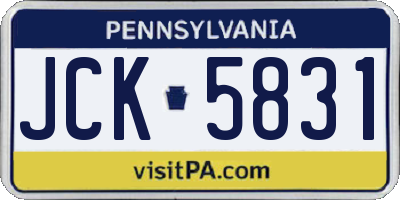PA license plate JCK5831