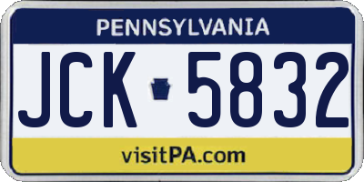 PA license plate JCK5832