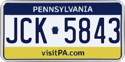 PA license plate JCK5843